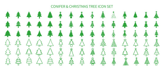 Conifer and Christmas tree set