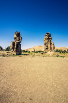 Egypt, Luxor Governorate, Colossi of Memnon