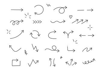 Arrow icons in different views.
Vector pointers.