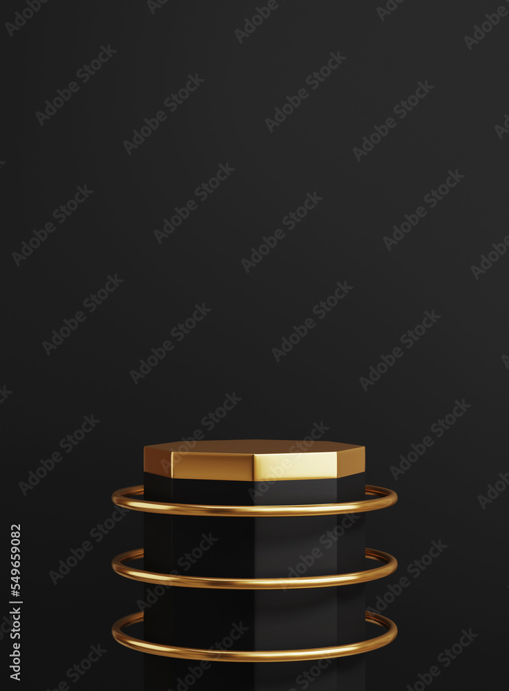 Poster 3d background scene with podium. minimal product display mockup with geometric shape object. 3d rend