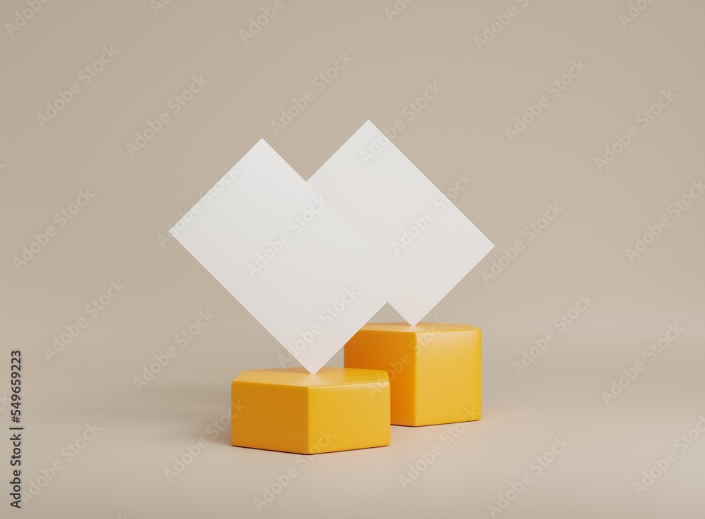 Poster 3d blank business cards. mockup scene. template for branding identity. 3d rendering.