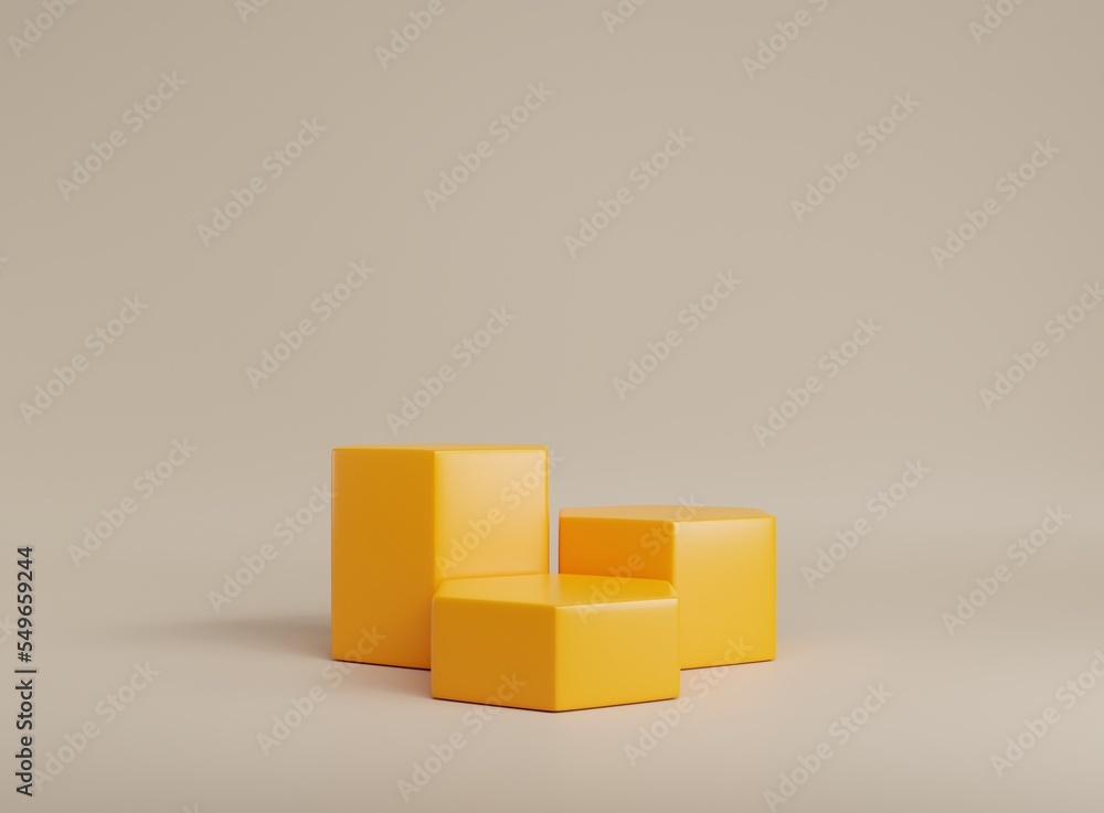 Poster 3d background scene with podium. minimal product display mockup with geometric shape object. 3d rend