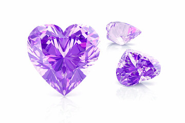 Beautiful gems on a white background , 3D rendering