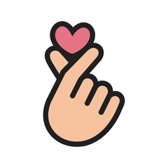 Finger heart korean love sign vector design illustration