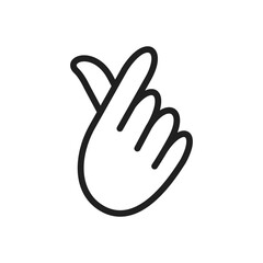 Finger heart korean love sign vector design illustration