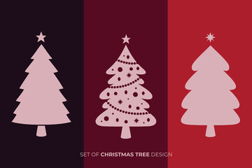 Fototapeta na wymiar Set flat icon christmas trees design element