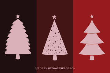 Naklejka na ściany i meble Set flat icon christmas trees design element