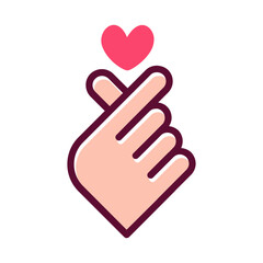 Finger heart korean love sign vector design illustration