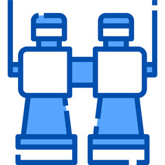 Binocular blue outline icon