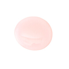 Serum gel drops. Clear pink liquid skincare product texture with bubbles. Cosmetic swatches isolated on white background