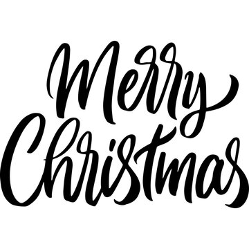 Merry Christmas Lettering Isolated. Illustration of Winter Calligraphy.