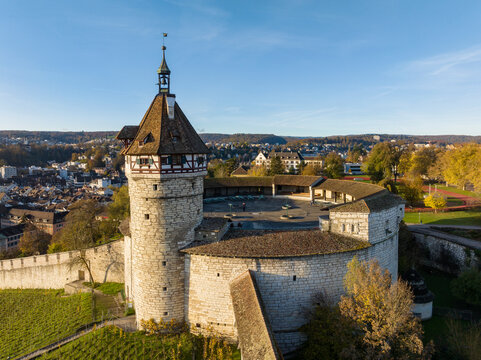 Switzerland, Canton of Schaffhausen, Schaffhausen, Aerial view ofMunotSchaffhausenfort