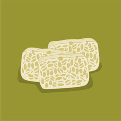 tempe illustration indonesian food vector stock