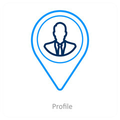 Profile and location icon concept