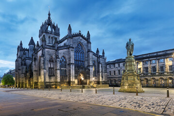 St Giles' Cathedral at night in Edinburgh, Scotland