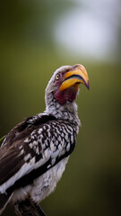 a Yellow billed hornbill closeup