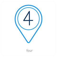 four and location icon concept