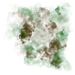 green watercolor smoke splash 