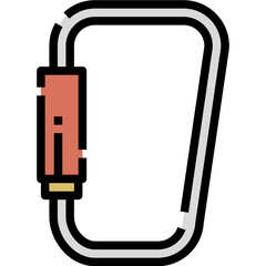Carabiner filled outline icon