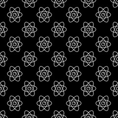 Chemistry Atom vector dark line seamless background - Physics Pattern