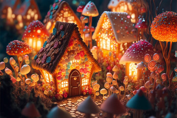 christmas gingerbread house in the city