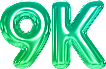 Green Balloon Number  9k Follower