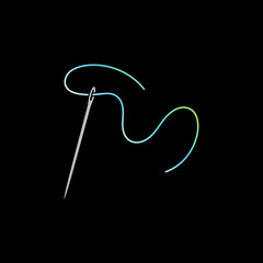 Needle vector colorful icon - Sewing sign. Fashion Industry symbol