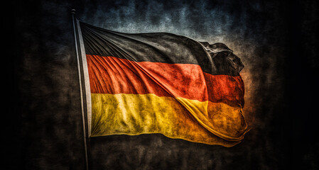 Abstract art. Colorful painting art of German flag. Background illustration. Digital art image.
