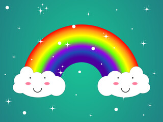 Fototapeta na wymiar Rainbow blend icon isolated on gradient background vector