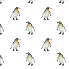 Pattern with penguin isolated on white background.For invitation and cards.
