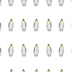 Pattern with penguin isolated on white background.For invitation and cards.