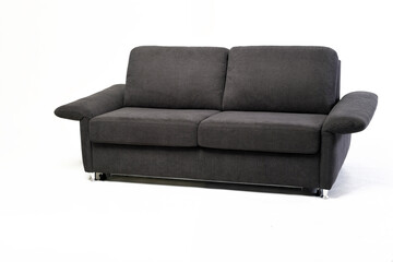 Gray sofa against white background
