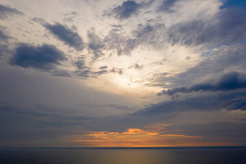 Scenic view of seascape against cloudy sky