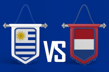 Uruguay VS Netherlands Flag Banner