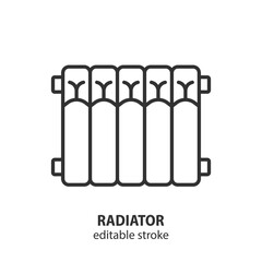 Water radiator line icon. Vector illustration. Editable stroke.