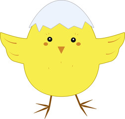 A cute yellow chicken