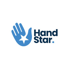 hand take star reaching dream logo vector icon illustration