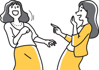 大笑いする2人の女性