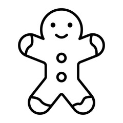 gingerbread solid icon isolated on white background