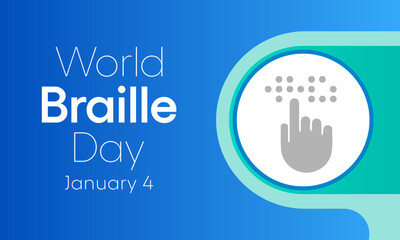 World Braille day is observed every year on January 4. Vector illustration