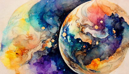 Obraz na płótnie Canvas Galactic Watercolors