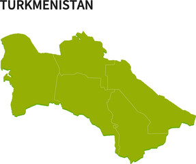 トルクメニスタン/TURKMENISTANの地域区分イラスト
