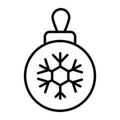Obraz premium Christmas ball glyph icon isolated on white background