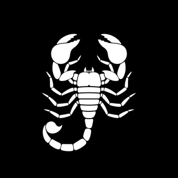 Scorpion Black And White Vector Symbol Monochrome Tattoo Silhouette