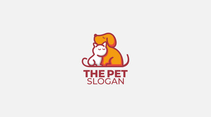 dog cat pet round cartoon logo vector icon