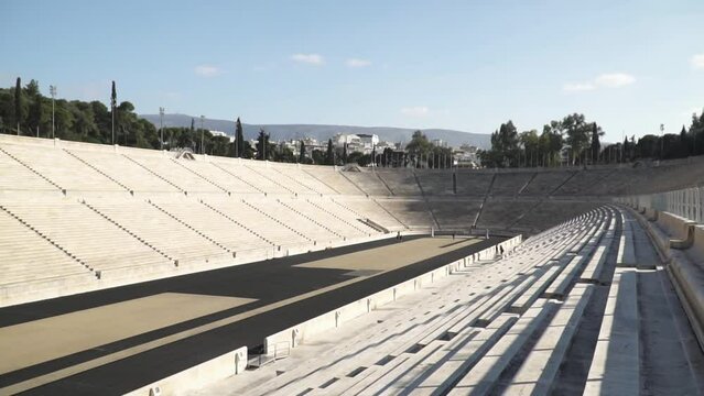 Iconic landmark Panathenaic Stadium of the ancient city of Athens in Greece