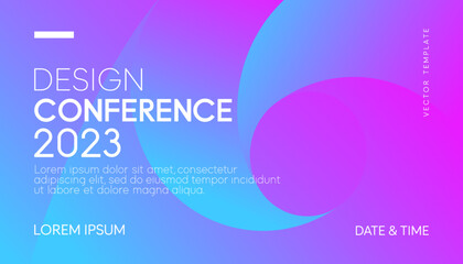 Abstract modern business conference design template with gradient composition. Dynamic flyer layout. Vector, 2023
