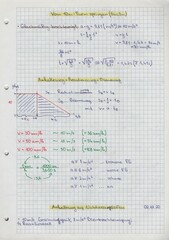 Fototapeta premium School student's notes on physics, in a school notebook about the about acceleration and deceleration processes