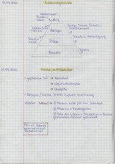 Fototapeta premium School student's notes on history in a school notebook about the pyramid of life and the role of the church in the Middle Ages