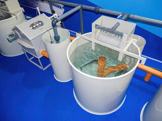 Equipment for water purification. Water treatment for factory. Wastewater treatment process for...